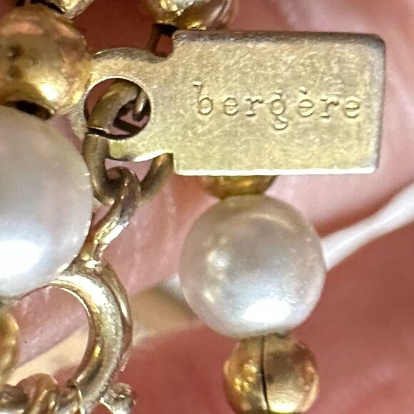 Vintage Bergere Gold tone & Pearl Dainty Necklace 14” & Bracelet 7” - Picture 4 of 6
